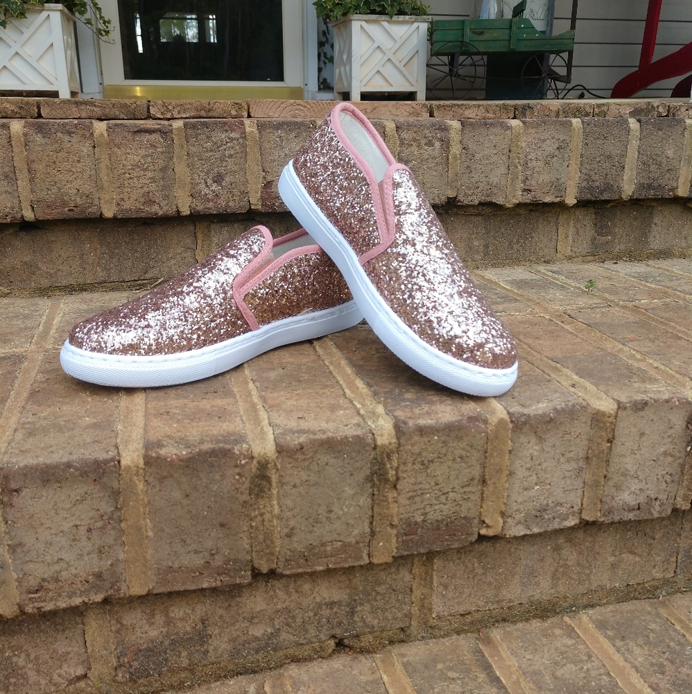 **3/$15** $ale Pink glitter slip on shoes